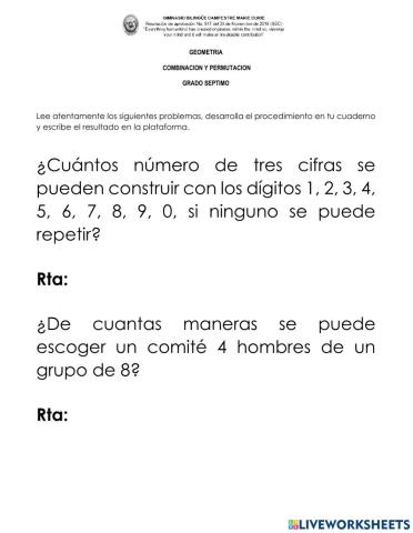 Permutación y combinación