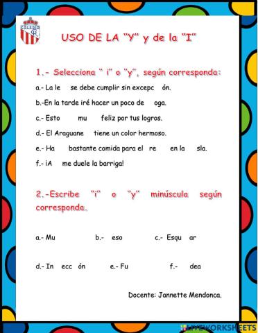 Uso de la -i- y de la -y-