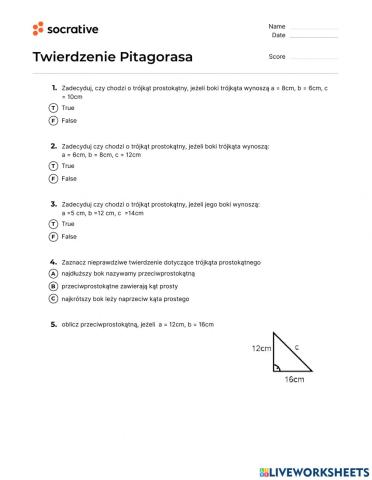 Twierdzenie Pitagorasa