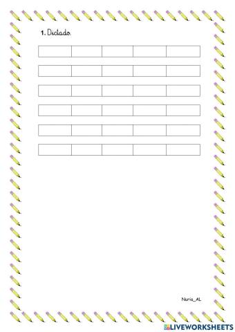 Dictado. Refuerzo conciencia léxica I