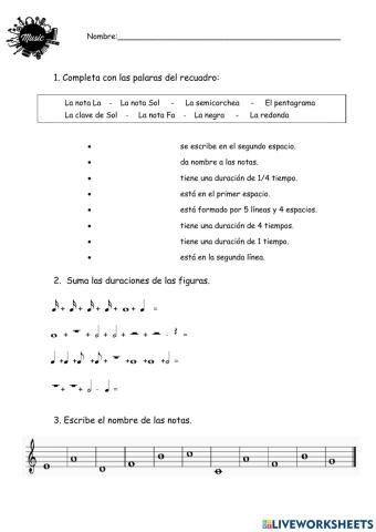 Instrumentos, notas y figuras