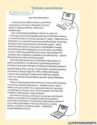 Lietuvių k.Teksto suvokimas