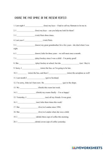 Past or present perfect