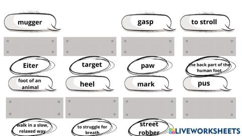 Vocabulary drag and drop La Línea Chapter 15