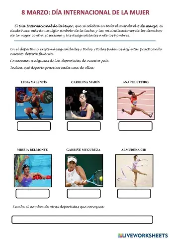 8 MARZO: Mujeres en el deporte