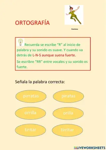 Ortografía Peter Pan