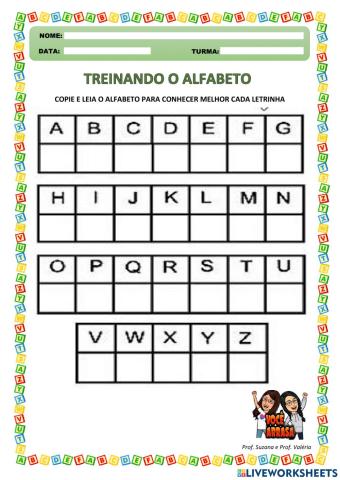 Treinando o Alfabeto