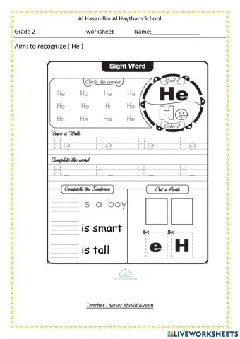 He worksheet