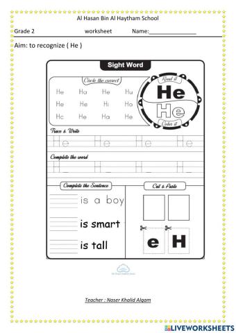 He worksheet