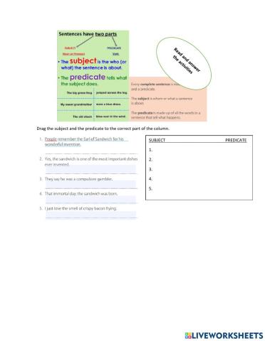 Subject and predicate