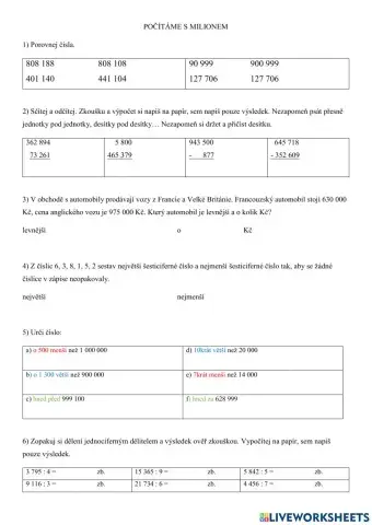 Počítáme do milionu