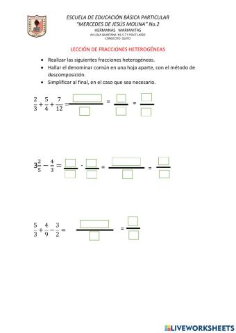 Fracciones heterogéneas
