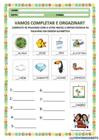 Vamos Completar e Organizar?