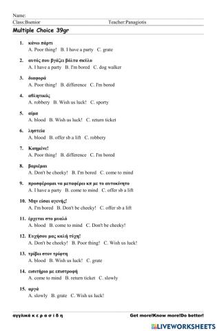 Bsenior Worksheet 39