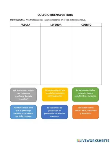 Fábula, cuento y leyendas.