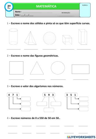 Sólidos e figuras geométricas 