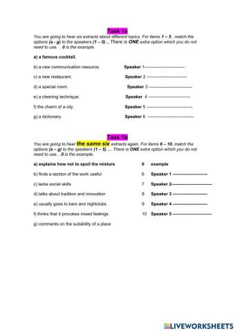 B2 topic 17 LISTENING