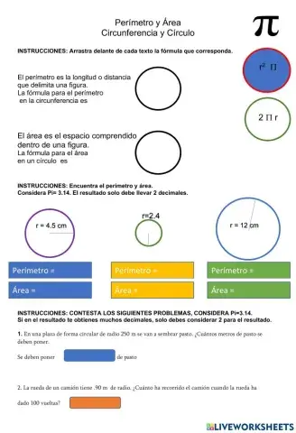 Perímetro y Área. Círculo y Circunferencia
