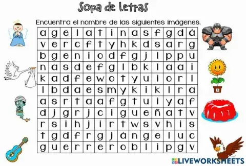 Sopa de letra de g