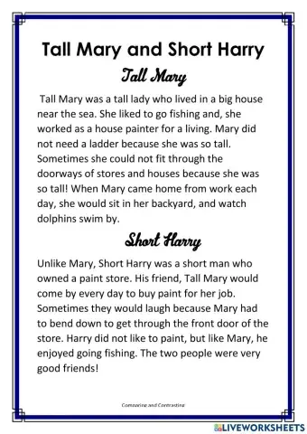 Tall Mary and Short Harry