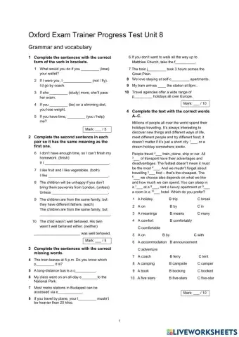 OET B1 Unit 8. Travelling