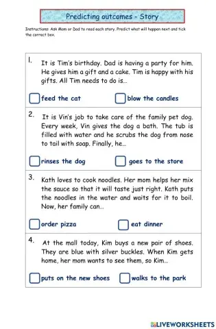 Predicting Outcomes-Story