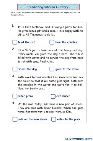 Predicting Outcomes-Story