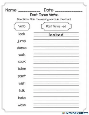 Regular verbs -ed