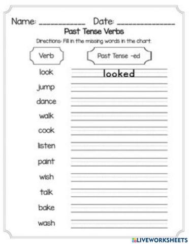 Regular verbs -ed