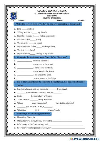 Test-there be-present continuous