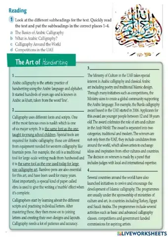 Reading comprehension