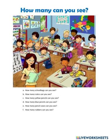 Counting school supplies