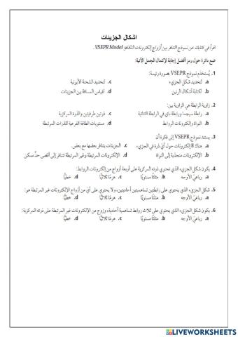 أشكال الجزيئات أ