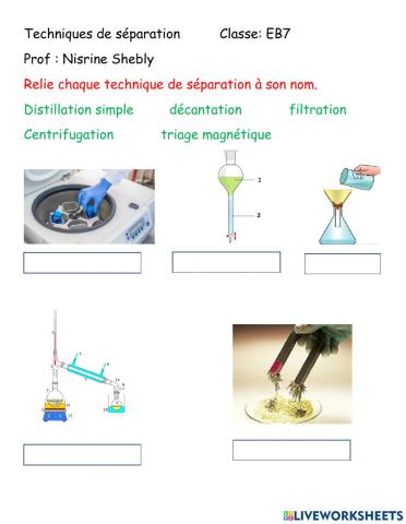Techniques de separation