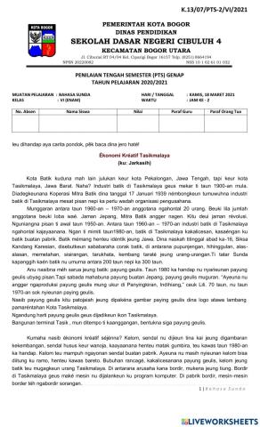 Soal PTS Genap Mupel  Bahasa Sunda