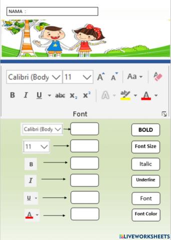 Icon Dasar di ms. Word