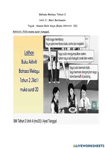 Bahasa Melayu Tahun 2 Buku Aktiviti ms 20