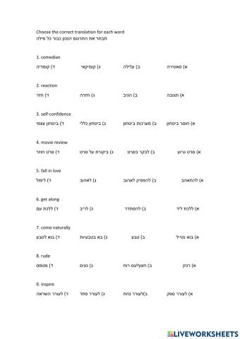 Keep Thinking p.52 Translate Vocabular