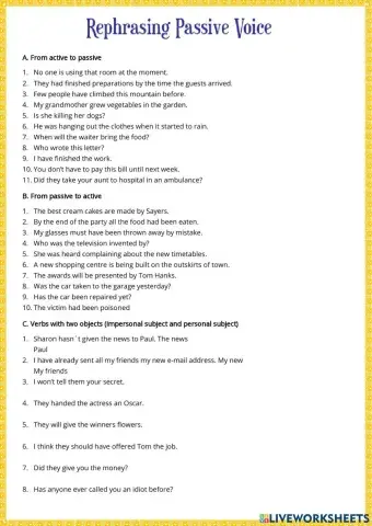 Rephrasing passive voice