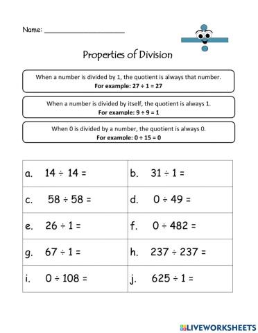 Properties of Division