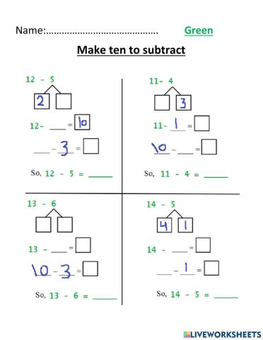 Make ten to subtract