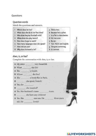 Present simple, third person questions