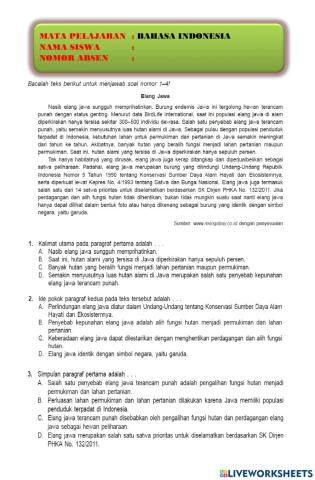 Latihan US BIN2 KELAS 6