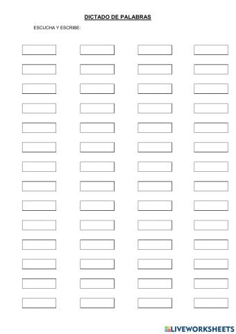 Dictado de palabras