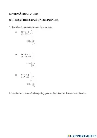 Sistemas de ecuaciones lineales