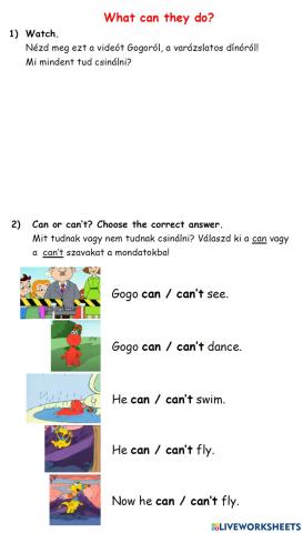 Can-can't - Gogo's adventures with English