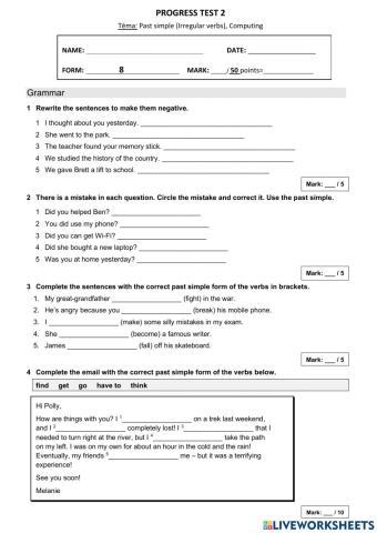 Past simple (Irregular), Computing