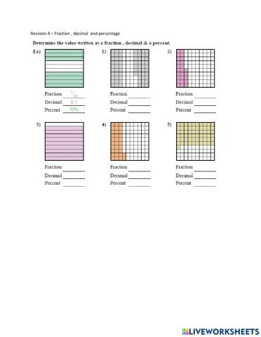 Fractions, Decimal and percentage