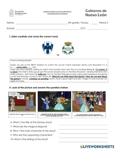 Second Trimester Exam - Sixth Grade