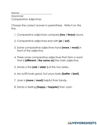 Comparative Adjectives